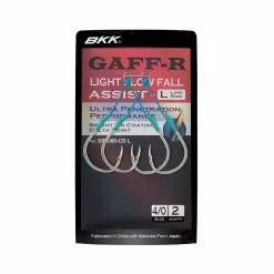 ΔΙΠΛΟ ASSIST BKK LIGHT SLOW JIGGING SF GAFF-R SF8065 L LONG BRIGHT TIN / No3/0 - 2τεμ